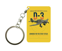 Thumbnail for Junkers Ju 87D-3 design on yellow designed key chain, double-side print