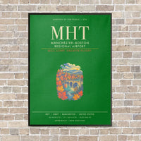 Thumbnail for ManchesterBoston Regional Airport MHT - Canvas Framed - Green
