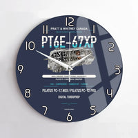 Thumbnail for PT6E-67XP design on navy blue no frame wall clock