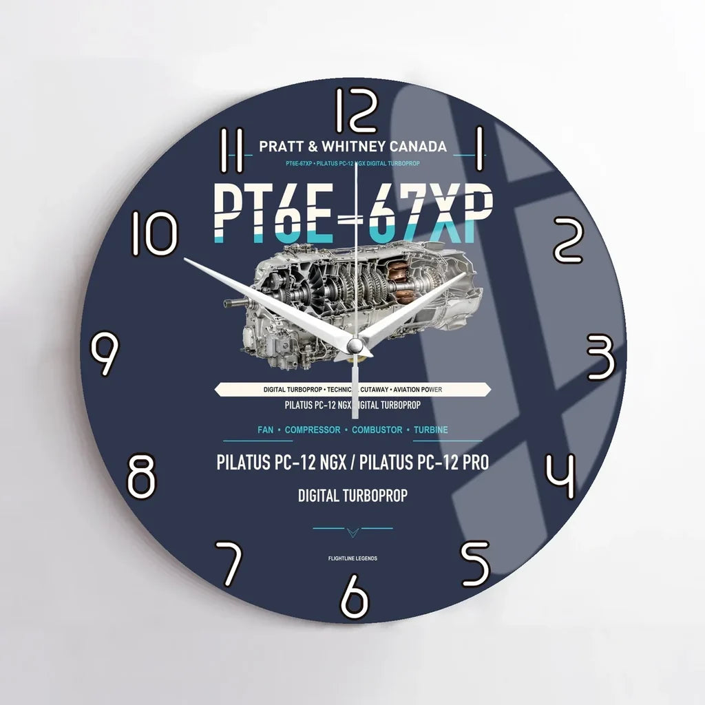 PT6E-67XP design on navy blue no frame wall clock