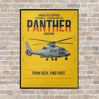 Thumbnail for Airbus Helicopters AS565 MBe Panther vertical canvas print - framed - yellow background