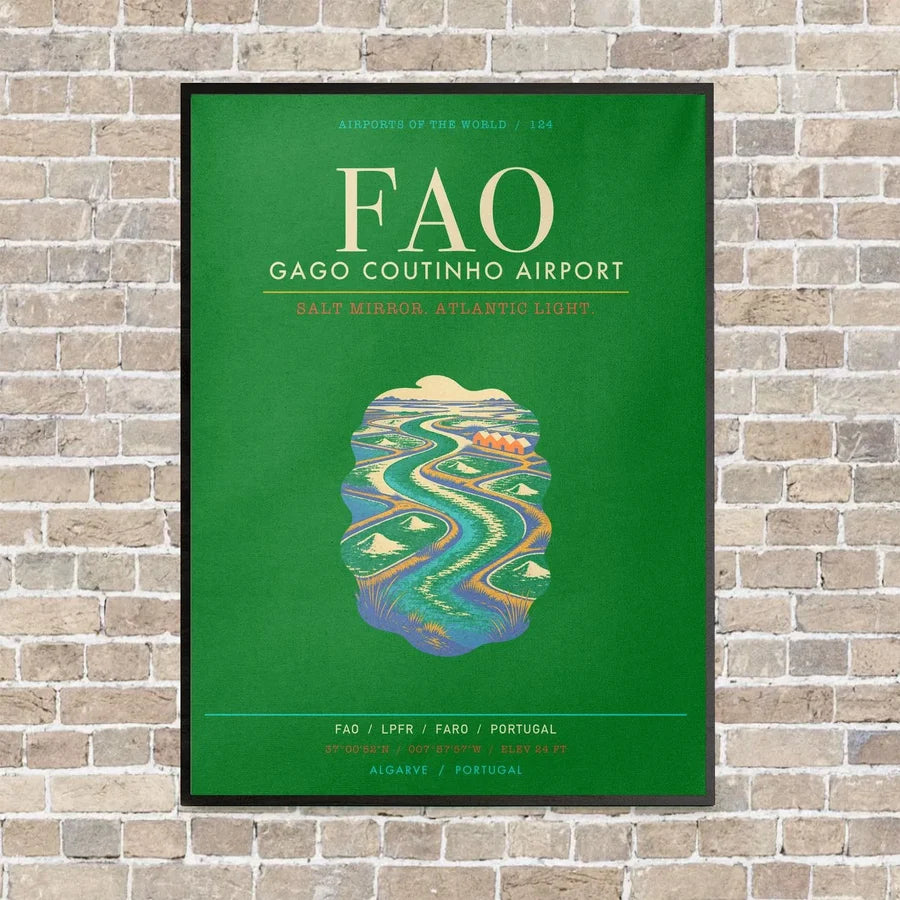 Gago Coutinho Airport Faro FAO - Canvas Framed - Green