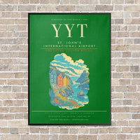 Thumbnail for St. John's International Airport YYT - Canvas Framed - Green