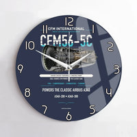 Thumbnail for CFM56-5C design on navy blue no frame wall clock