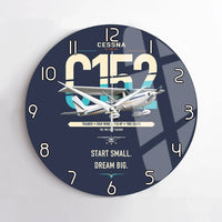 Thumbnail for Cessna 152 design on navy blue no frame wall clock