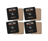 Thumbnail for Bell 205A-1++ design on black 4 pieces set coaster