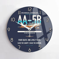 Thumbnail for Grumman American AA-5B Tiger design on navy blue no frame wall clock