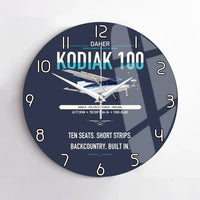 Thumbnail for Daher Kodiak 100 Series III design on navy blue no frame wall clock
