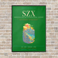 Thumbnail for Shenzhen Bao'an International Airport SZX - Canvas Framed - Green