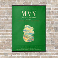 Thumbnail for Martha's Vineyard Airport MVY - Canvas Framed - Green