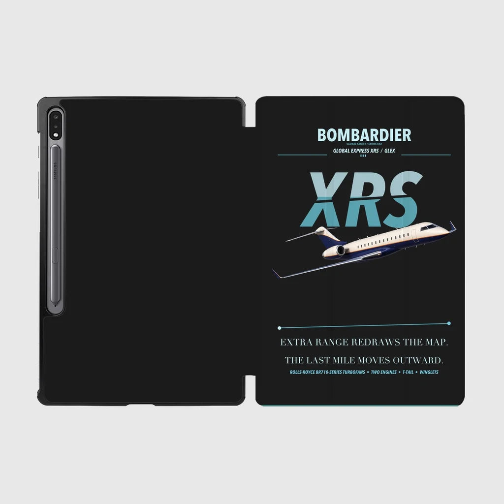 Bombardier Global Express XRS design on black samsung tablet tablet case