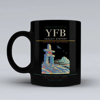 Thumbnail for Iqaluit Airport (YFB) airport code design on black ceramic mug