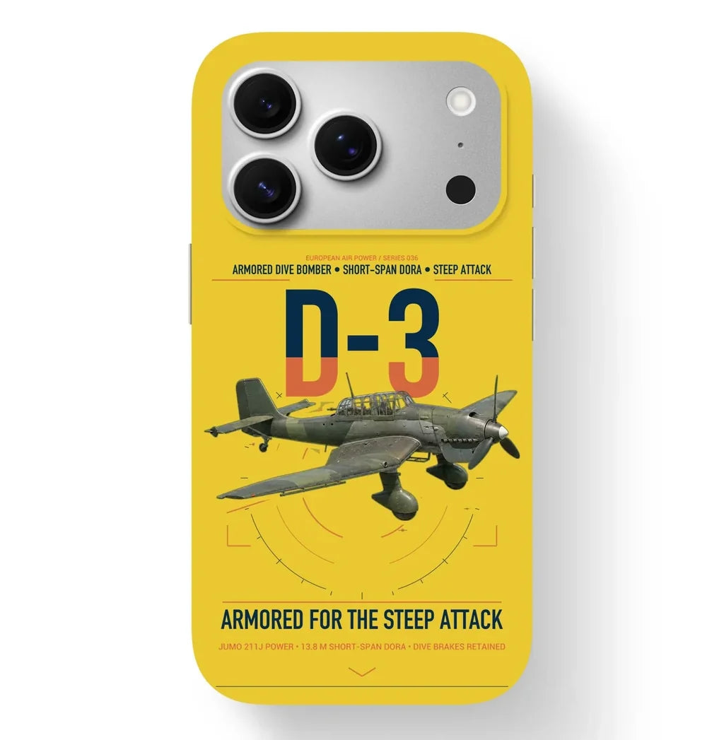 Junkers Ju 87D-3 design on yellow magsafe iphone case, for iPhone 17 Pro