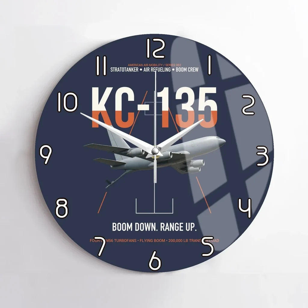 KC-135 STRATOTANKER design on navy blue no frame wall clock