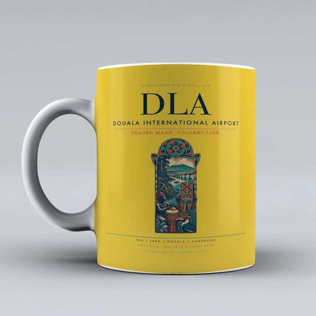 International Airport DLA Mug design on yellow douala