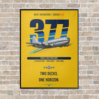 Thumbnail for Boeing 377 Stratocruiser vertical canvas print - framed - yellow background