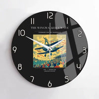 Thumbnail for VINTAGE G4157 - The Wingwalker's Wave - Designed Wall Clocks design on black no-frame