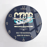 Thumbnail for Cessna 170B design on navy blue no frame wall clock