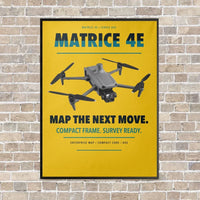 Thumbnail for DJI Matrice 4E vertical canvas print - framed - yellow background