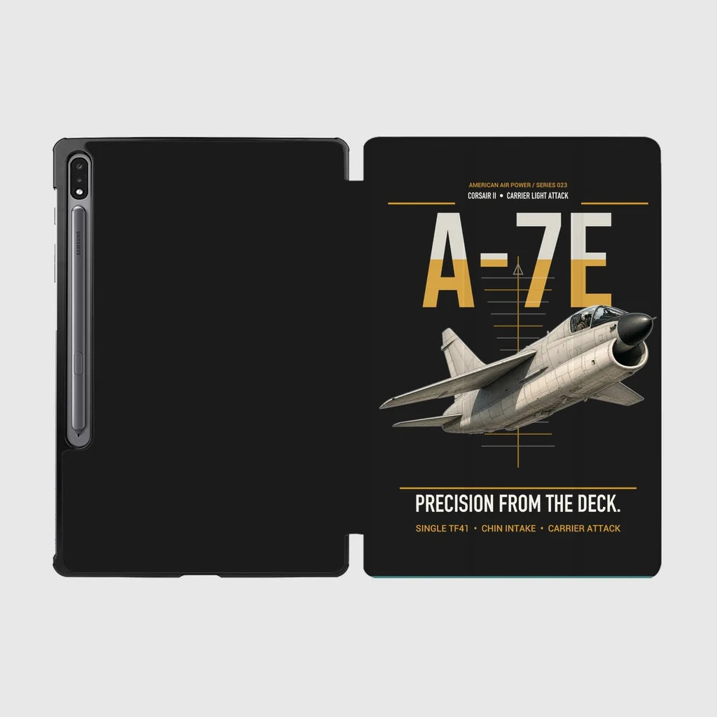 A-7E Corsair II design on black samsung tablet tablet case