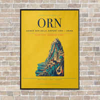 Thumbnail for Ahmed Ben Bella Airport ORN — Oran vertical canvas print - framed - yellow background