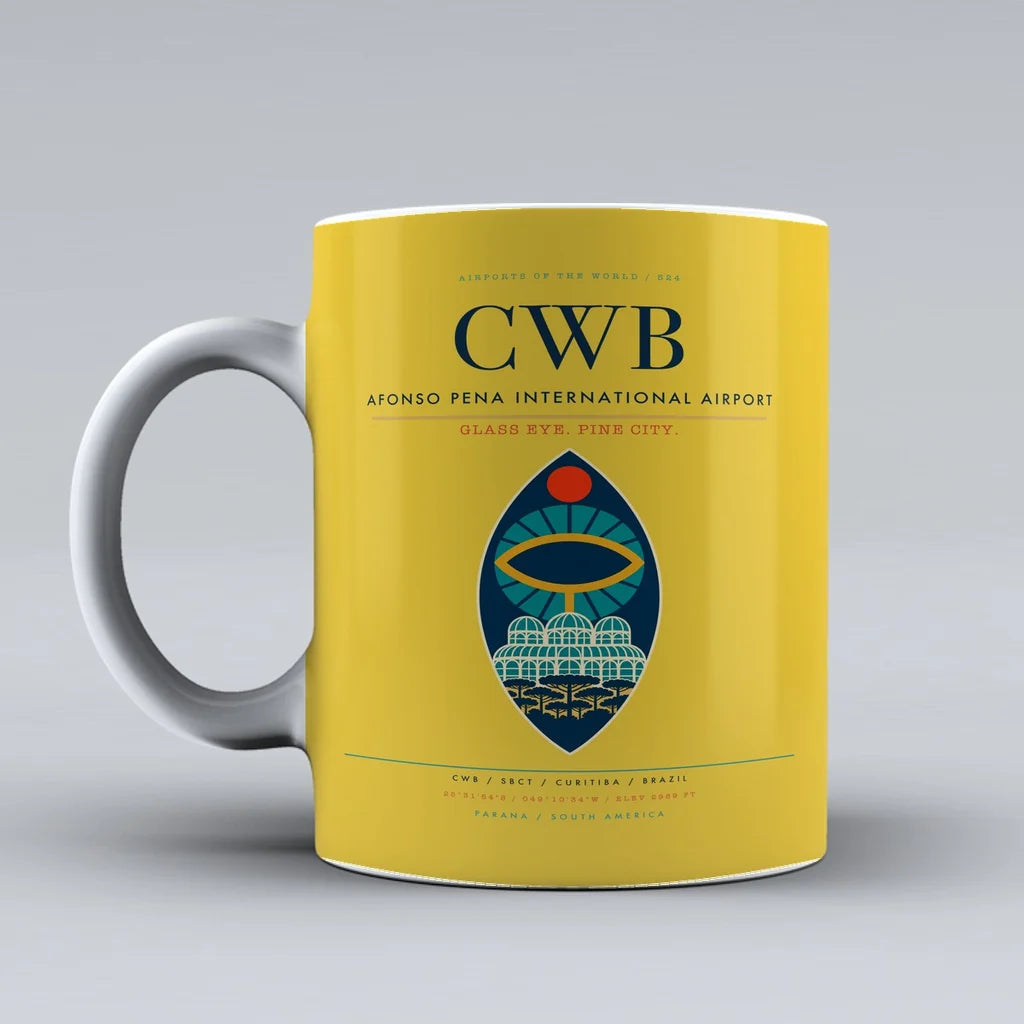 Pena International Airport CWB Mug design on yellow afonso