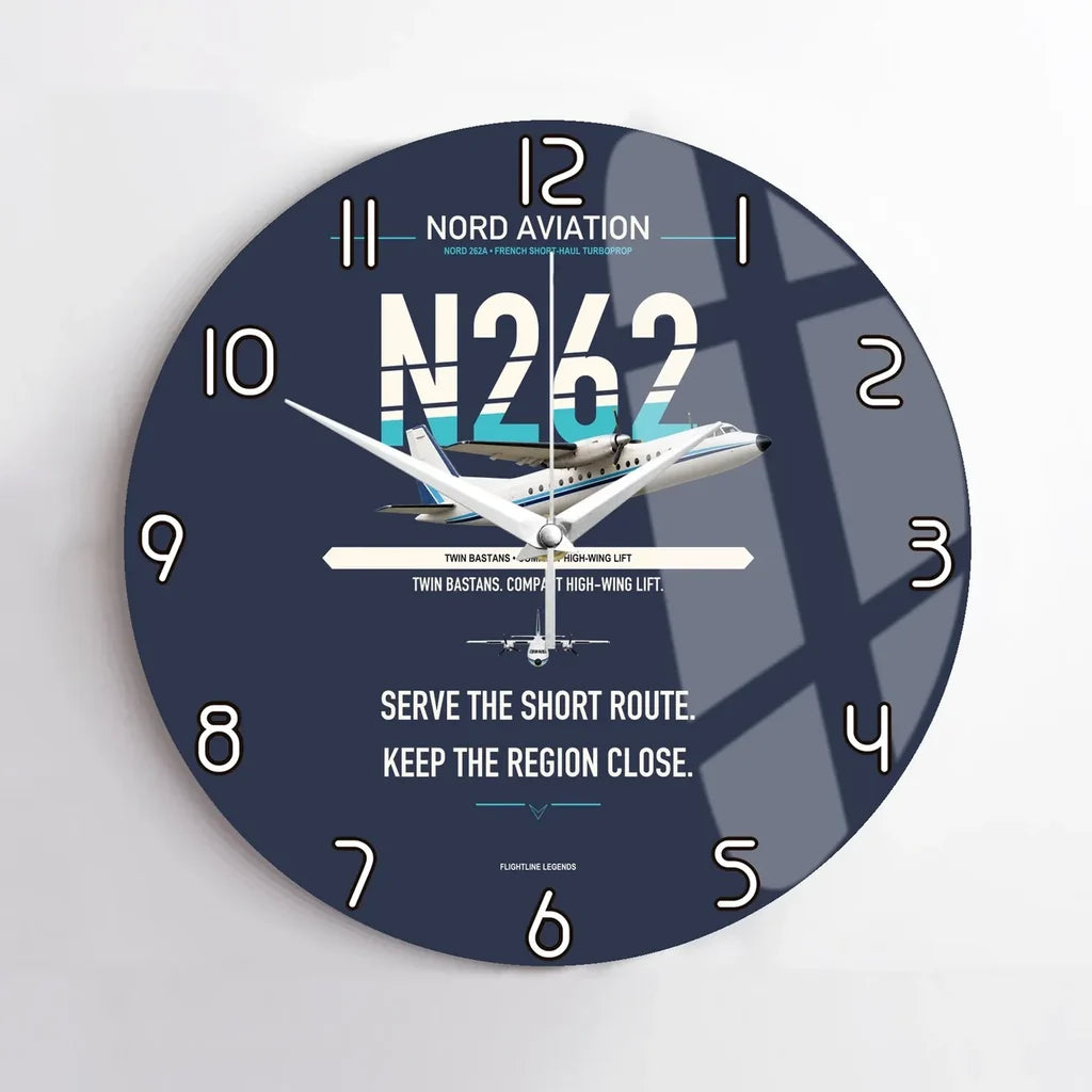 Nord 262A design on navy blue no frame wall clock