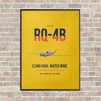 Thumbnail for RQ-4B Global Hawk vertical canvas print - framed - yellow background