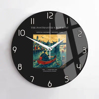 Thumbnail for VINTAGE G4278 - The Postmaster's Rowboat - Designed Wall Clocks design on black no-frame