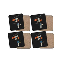 Thumbnail for Calm Voice Clear Sky design on black 4 pieces set coaster