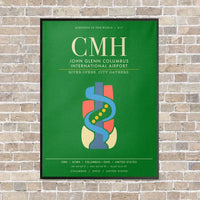 Thumbnail for John Glenn Columbus International Airport CMH - Canvas Framed - Green