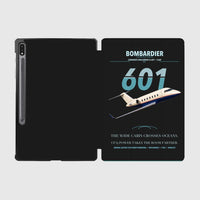 Thumbnail for Bombardier Challenger 601 design on black samsung tablet tablet case