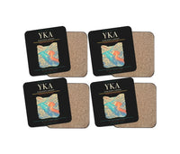 Thumbnail for Kamloops Airport (YKA) design on black 4 pieces set coaster