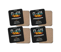 Thumbnail for Canadair CL-415 design on black 4 pieces set coaster