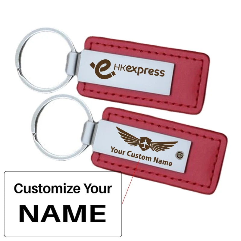 Customisable HK Express Airlines Faux Leather Key Chain - view 17