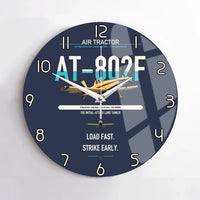 Thumbnail for Air Tractor AT-802F design on navy blue no frame wall clock