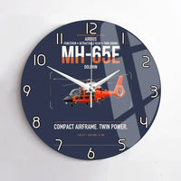 Thumbnail for Airbus MH-65E Dolphin design on navy blue no frame wall clock