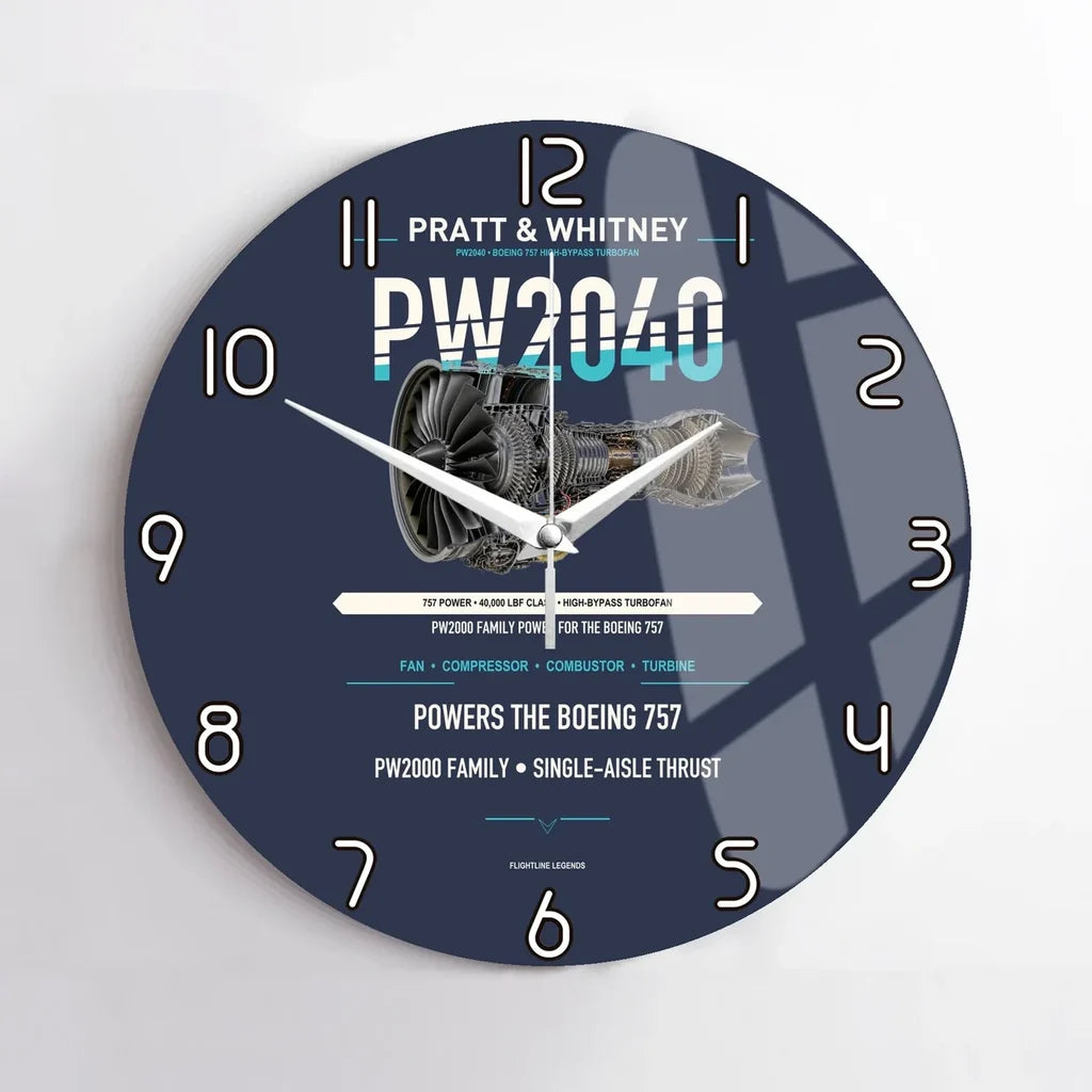 PW2040 design on navy blue no frame wall clock