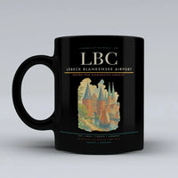 Thumbnail for Lübeck Blankensee Airport (LBC) airport code design on black ceramic mug