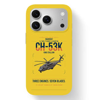 Thumbnail for Sikorsky CH-53K King Stallion design on yellow magsafe iphone case, for iPhone 17 Pro
