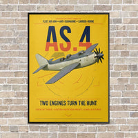 Thumbnail for Fairey Gannet AS.4 vertical canvas print - framed - yellow background