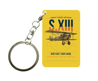 Thumbnail for SPAD S.XIII C.1 design on yellow designed key chain, double-side print