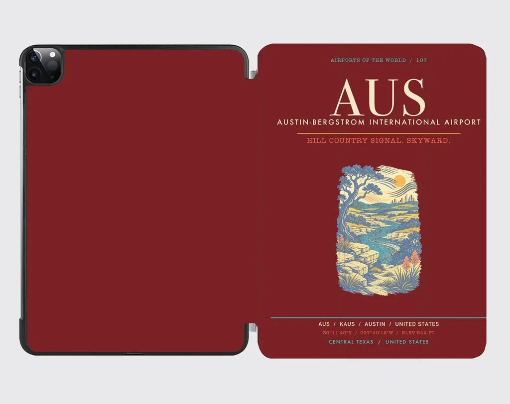 Austin-Bergstrom International Airport AUS - Dark Red