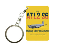 Thumbnail for Atlantique 2 Standard 6 design on yellow designed key chain, double-side print