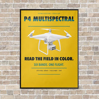 Thumbnail for DJI P4 Multispectral vertical canvas print - framed - yellow background