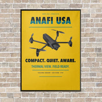 Thumbnail for Parrot ANAFI USA vertical canvas print - framed - yellow background