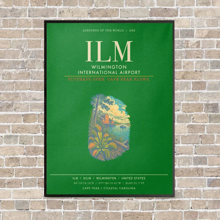 Wilmington International Airport ILM - Canvas Framed - Green