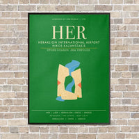 Thumbnail for Heraklion International Airport Nikos Kazantzakis HER - Canvas Framed - Green