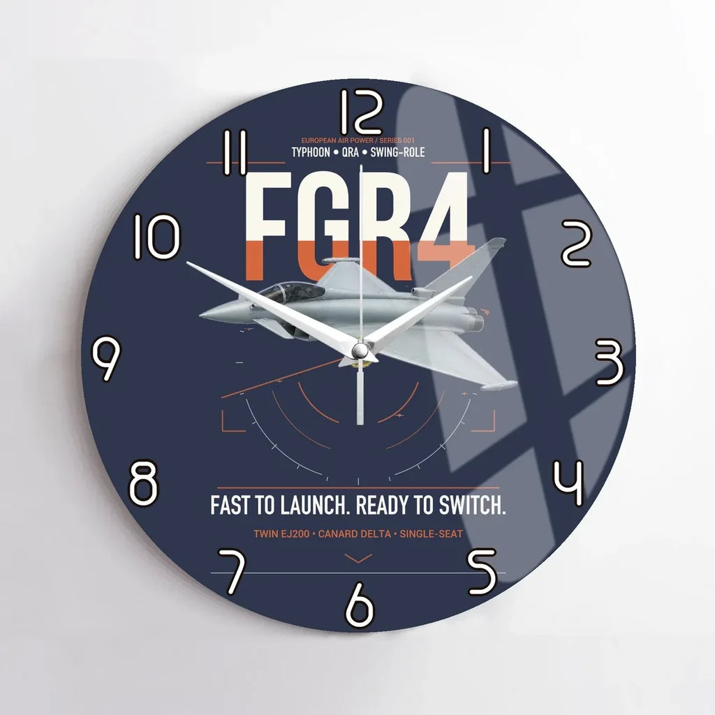 Eurofighter Typhoon FGR4 design on navy blue no frame wall clock