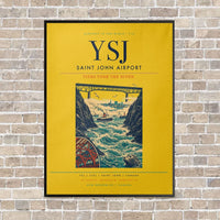 Thumbnail for Saint John Airport YSJ vertical canvas print - framed - yellow background